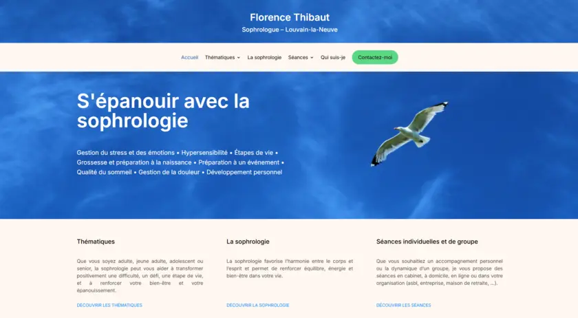 Plan du site de Florence Thibaut - Sophrologue